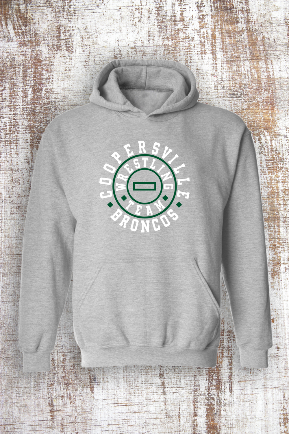 Wrestling Circle Sweatshirt - hooded and crew, Color: Sport Grey Hooded