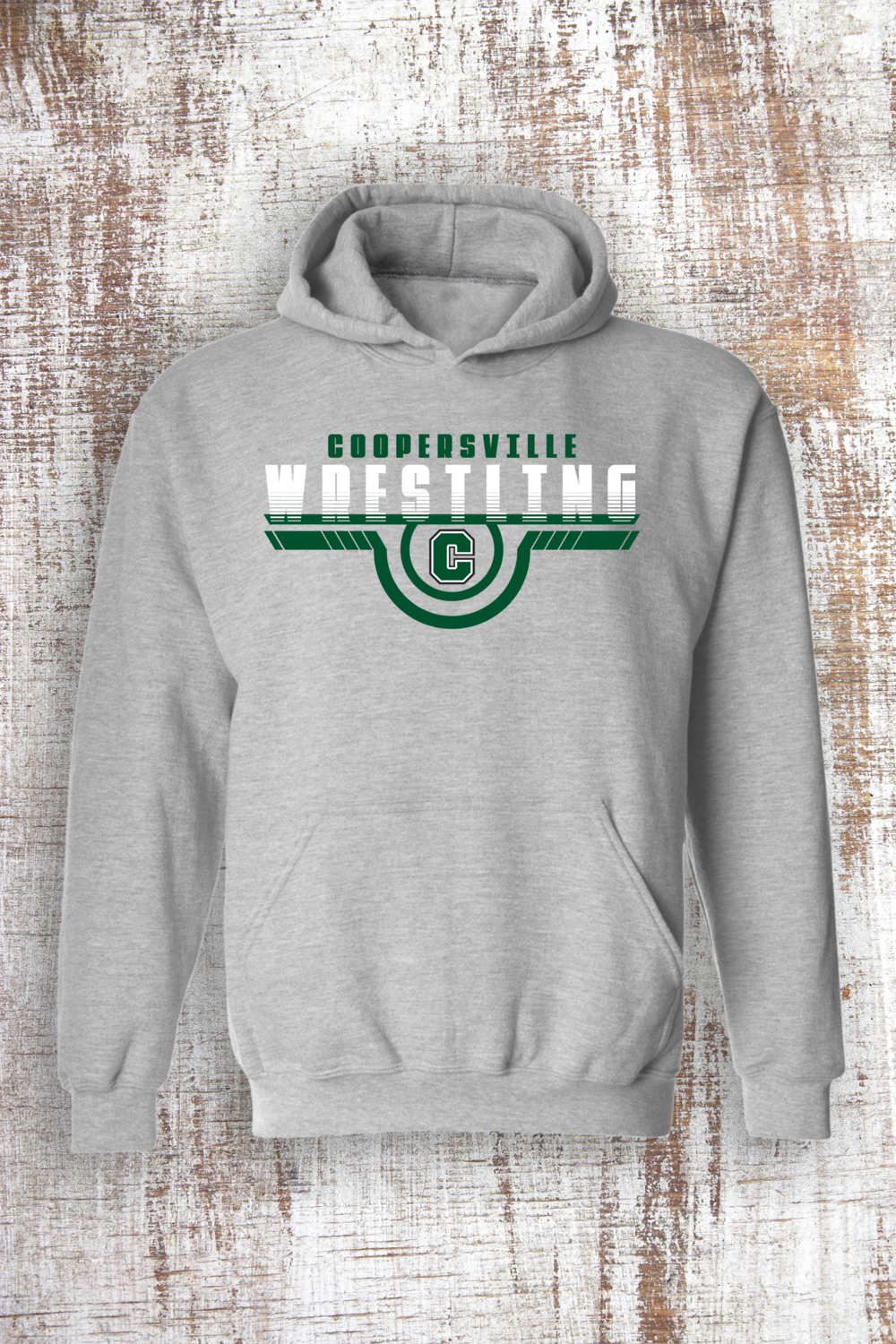 Wrestling Two-Tone Sweatshirt - hooded and crew, Color: Sport Grey Hooded