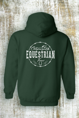 Equestrian Team Barbed Circle 2 Sided Hooded Sweatshirt, Color: Forest Green Hooded