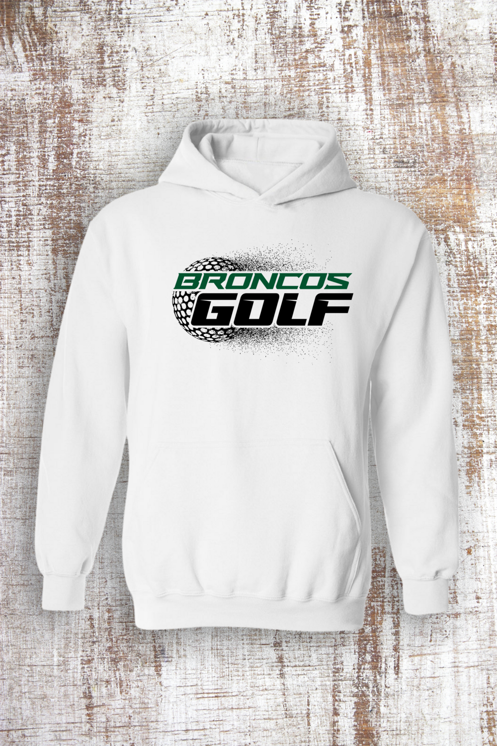 Broncos Golf Hooded and Crew Sweatshirt, Color: White, Style: Hooded