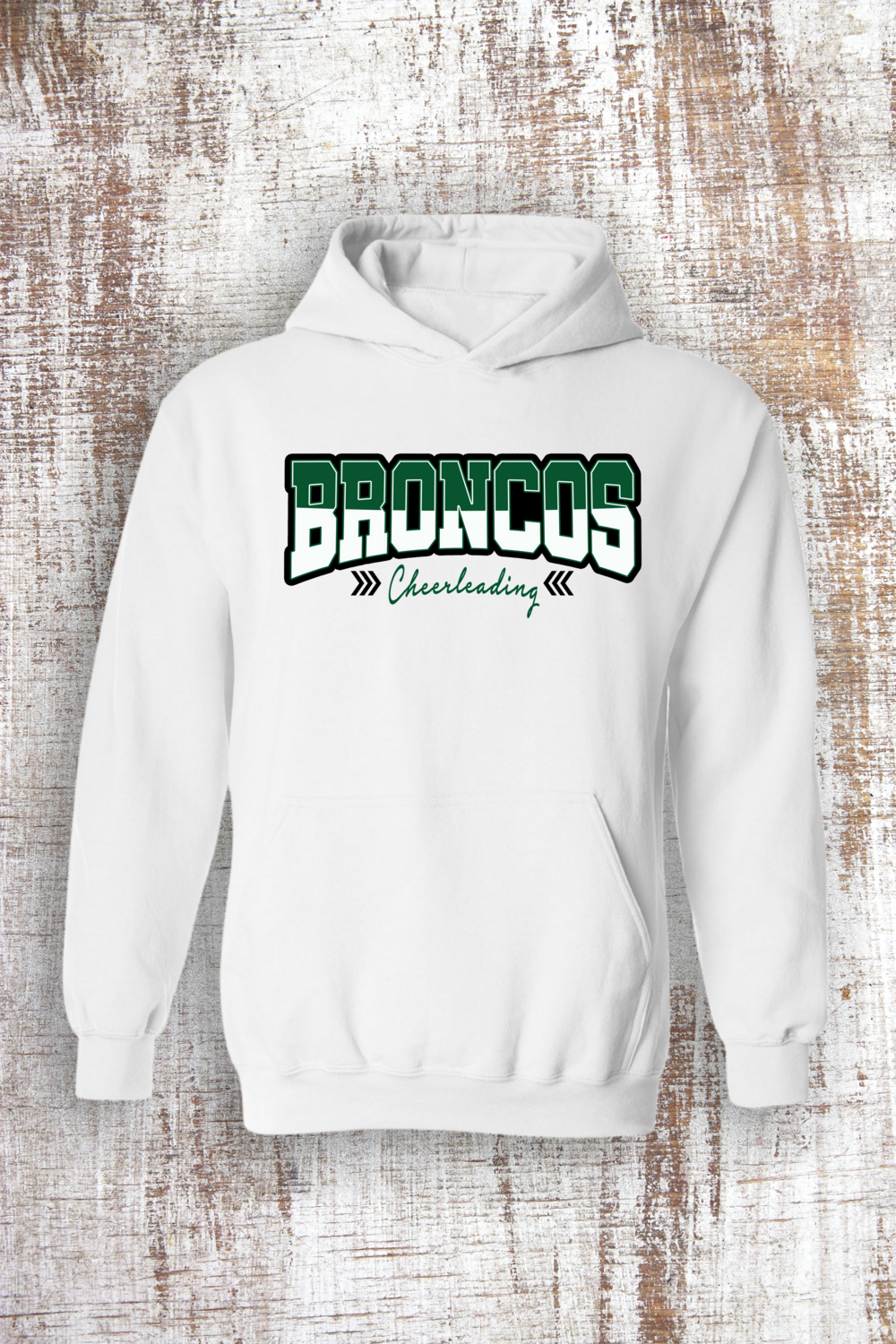 Youth Unisex Chevron Cheer Hoodie, Color: White