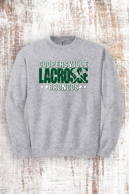 Coopersville Distressed Lacrosse Sweatshirt - hooded and crew