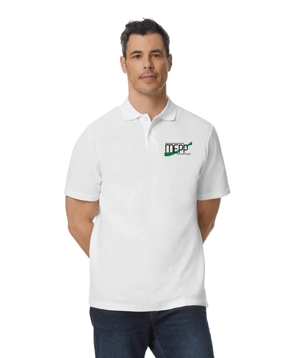 MEPP Company Specific Unisex Polo, Color: White, Company: MEPP