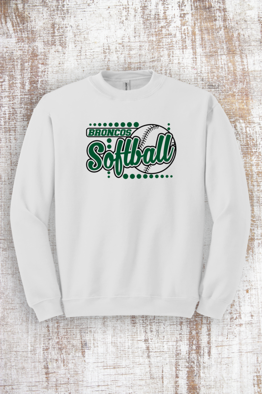 Broncos Softball Sweatshirt -  Hooded and Crew