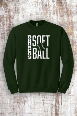 Broncos White Embossed Softball Sweatshirt - hooded and crew