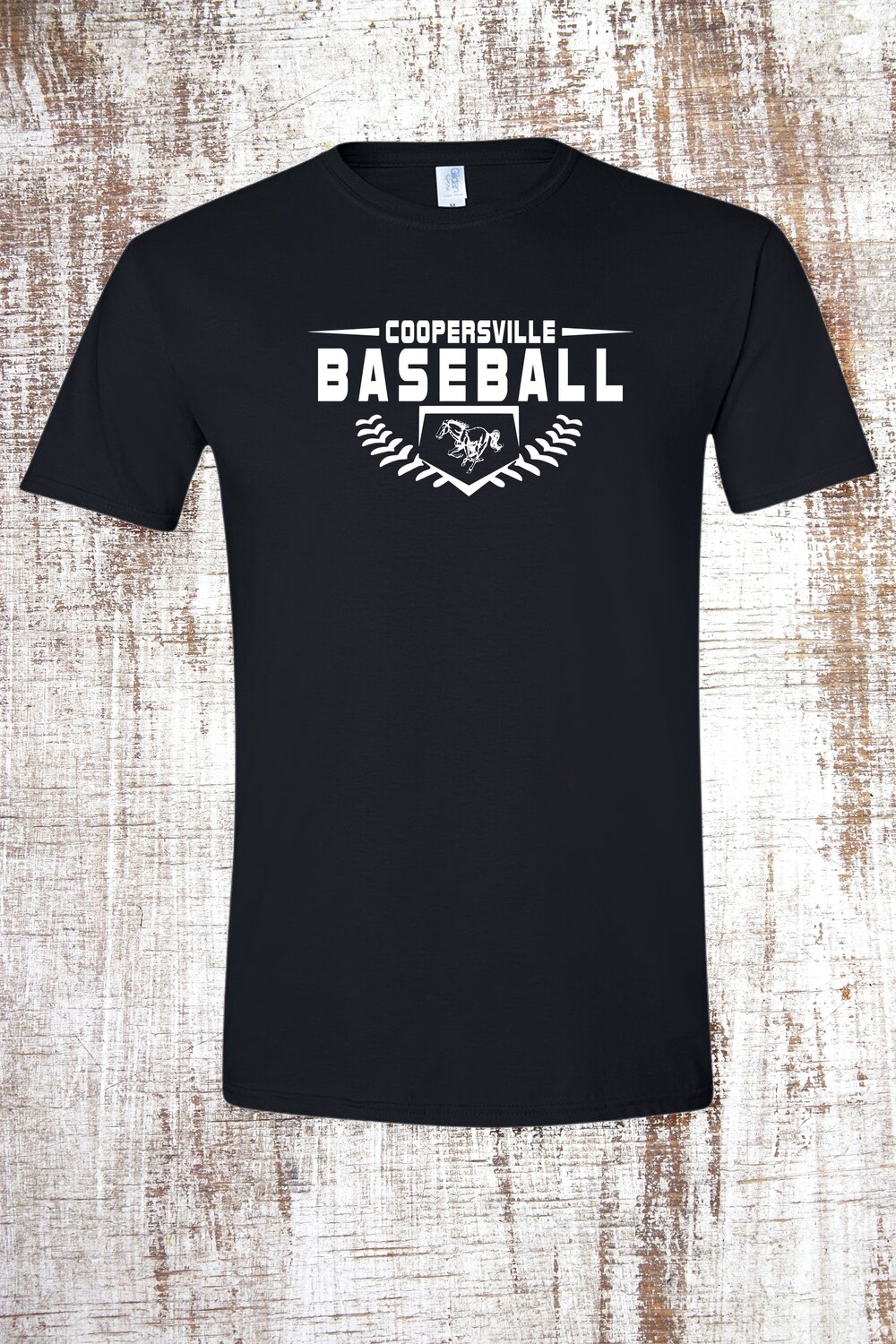 Bronco Baseball Short Sleeve T-Shirt, Color: Black