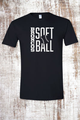 Broncos White Embossed Softball Short Sleeve T-Shirt
