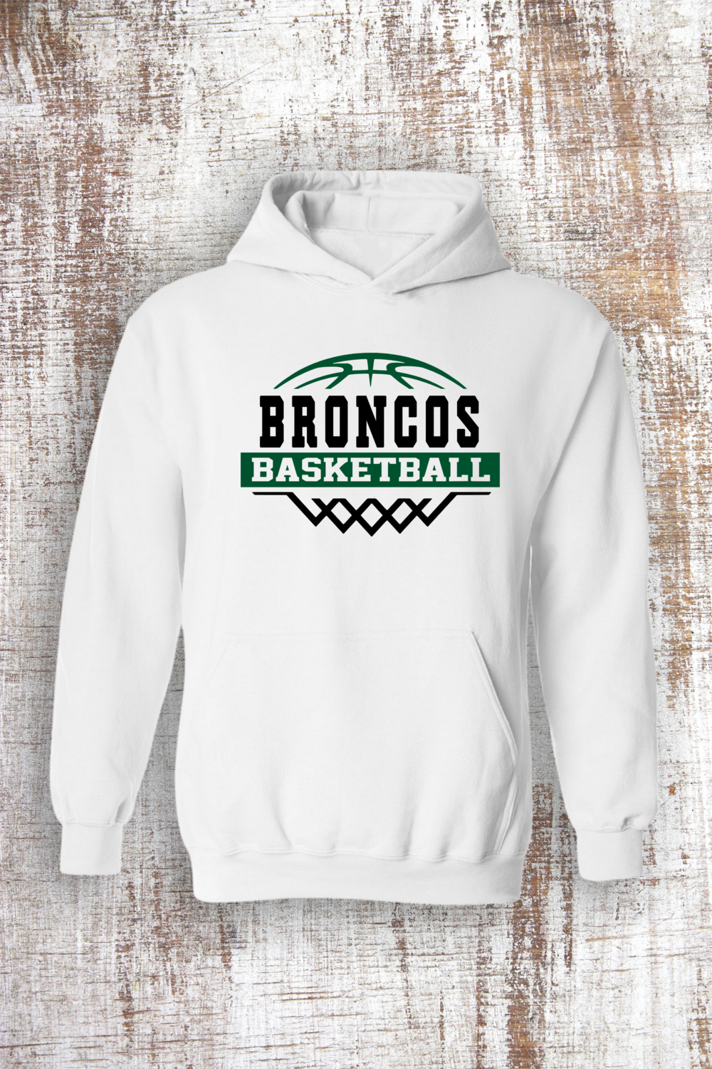 Basketball Hoop Sweatshirt - hooded and crew, Color: White, Sweatshirt Style: Hooded