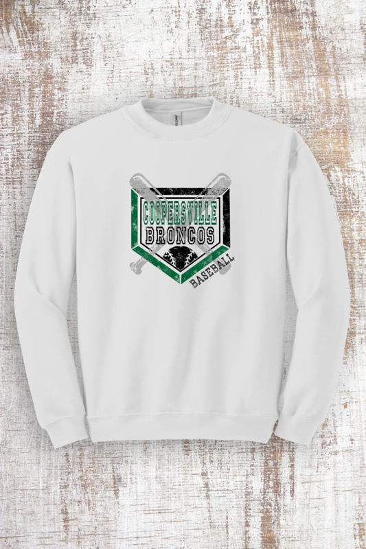 Coopersville Distressed Baseball Sweatshirt -  Hooded and Crew