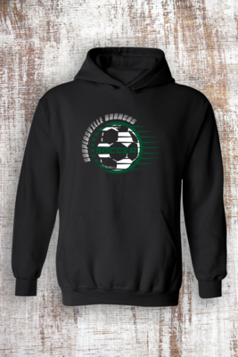 Coopersville Soccer Circle Sweatshirt, Color: Black, Sweatshirt Style: Hooded