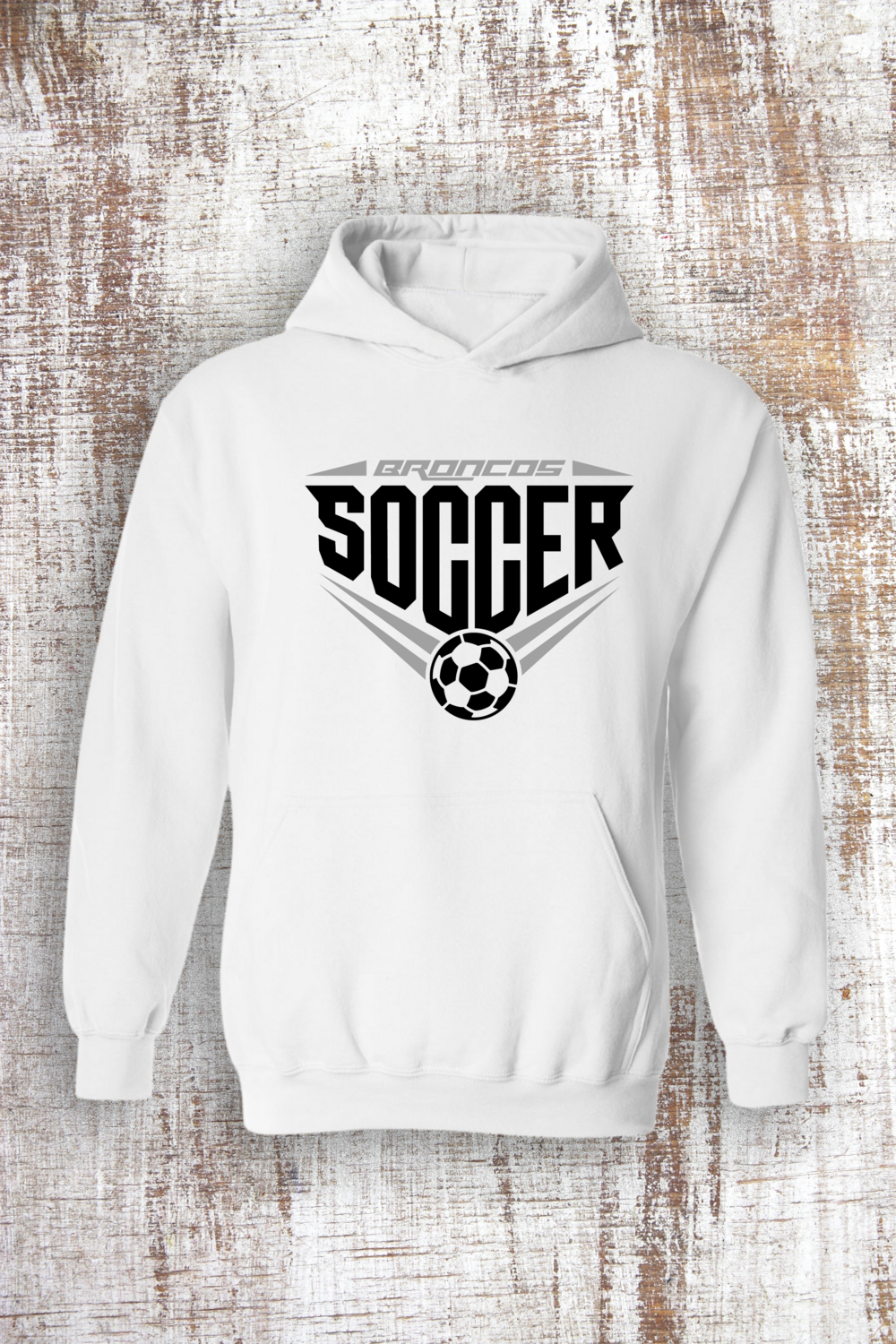 Coopersville Sleek Soccer Sweatshirt - hooded and crew, Color: White, Sweatshirt Style: Hooded