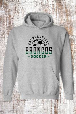 Coopersville Bronco Soccer Slats Sweatshirt - hooded and crew