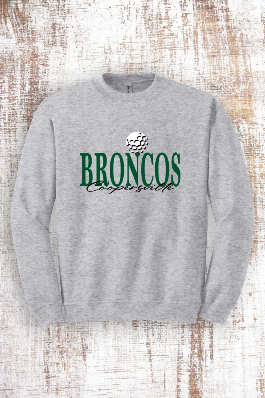 Broncos Golf Tee Sweatshirt - hooded and crew