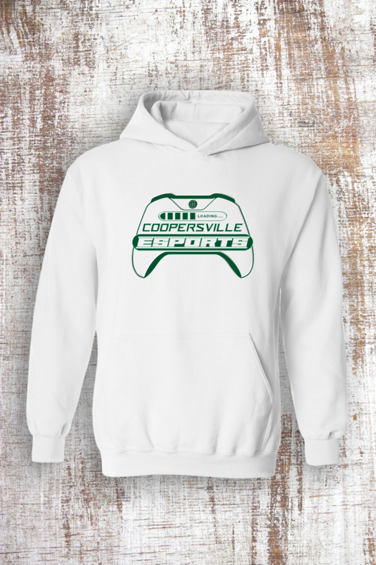 Coopersville ESPORTS Sweatshirt - hooded and crew, Color: White, Sweatshirt Style: Hooded