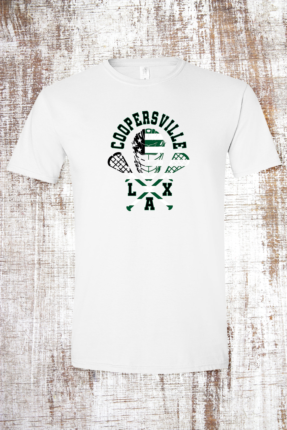 Coopersville American Lacrosse Short Sleeve T-Shirt, Color: White
