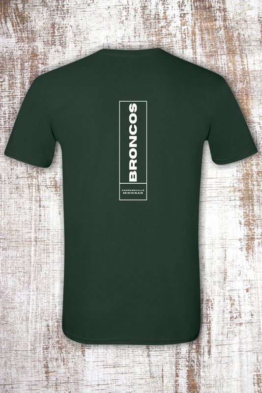 2-sided Coopersville Michigan Broncos Short Sleeve T-Shirt