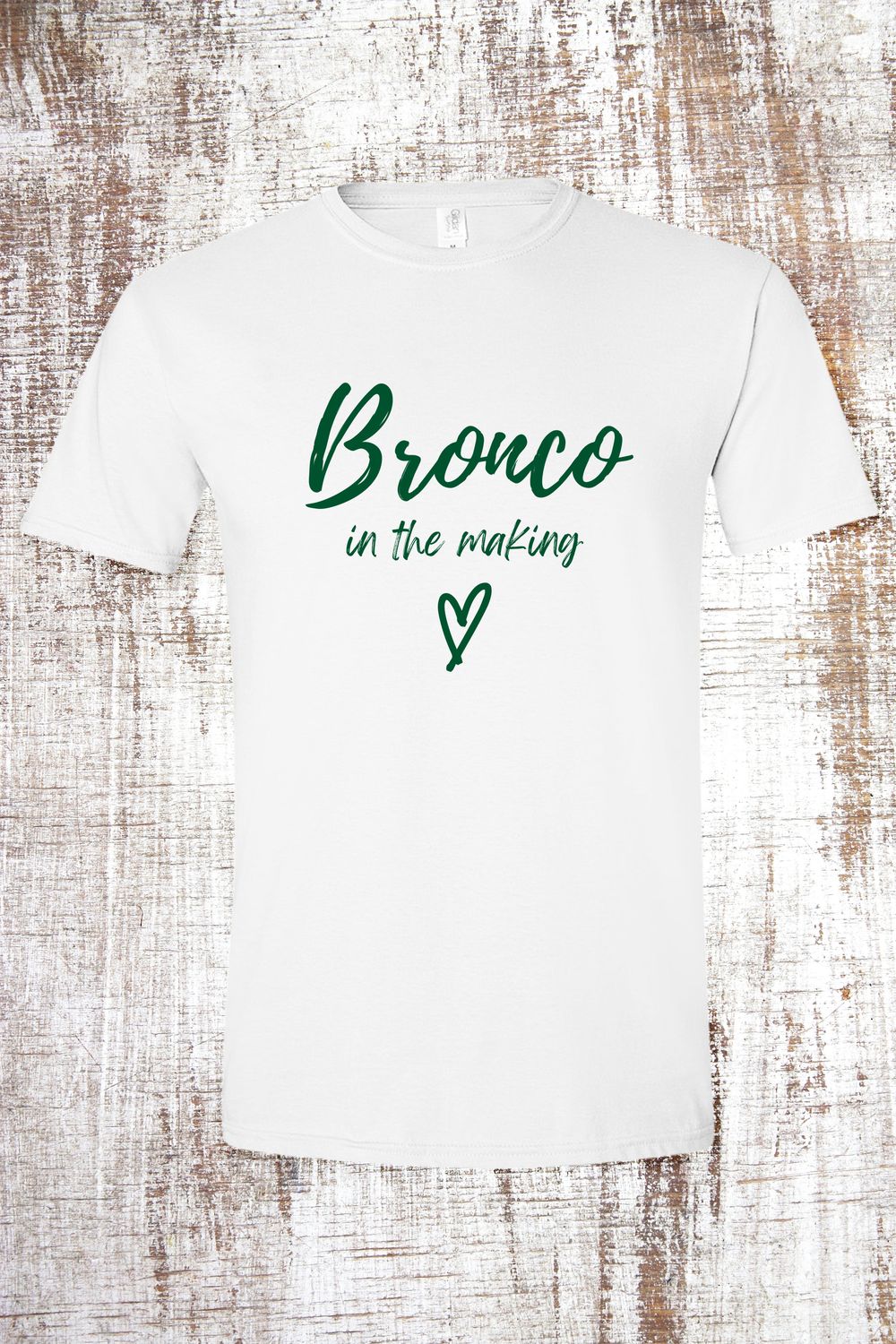 Bronco in the Making Short Sleeve T-Shirt, Color: White