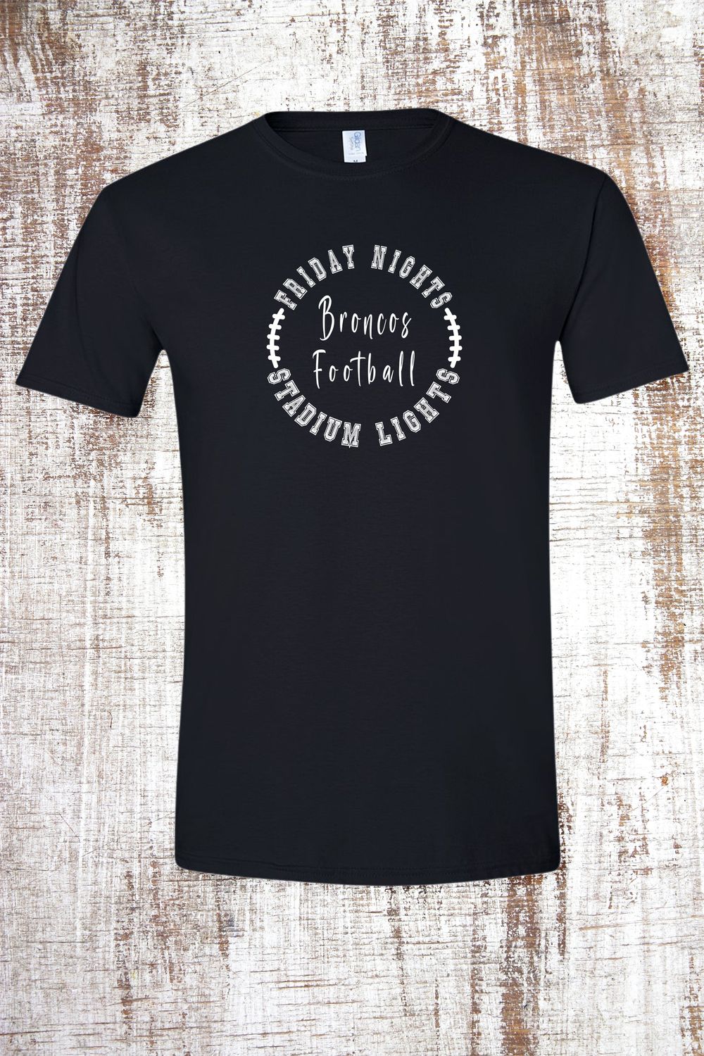 Friday Nights Stadium Lights Football Short Sleeve T-Shirt, Color: Black