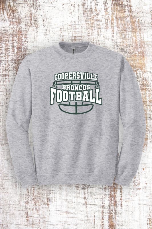 Coopersville Football Helmet Sweatshirt - hooded and crew