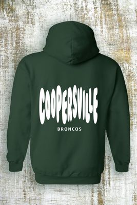 Coopersville Broncos Bubble Font - Front and Back Hoodie