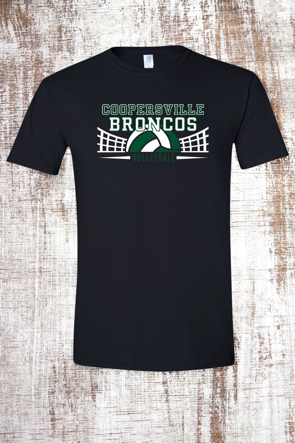 Volleyball Net Short Sleeve T-Shirt, Color: Black
