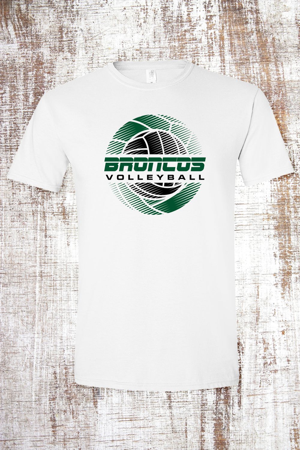 Volleyball Stripes Short Sleeve T-Shirt, Color: White