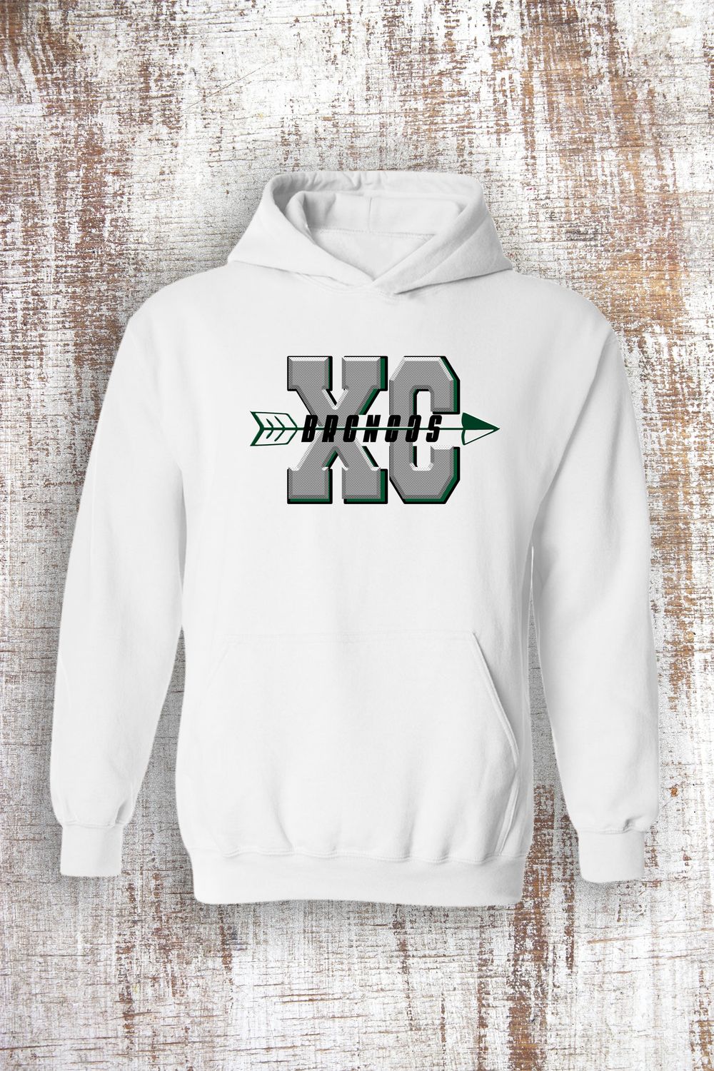 Cross Country XC Sweatshirt - hooded and crew, Color: White, Sweatshirt Style: Hooded