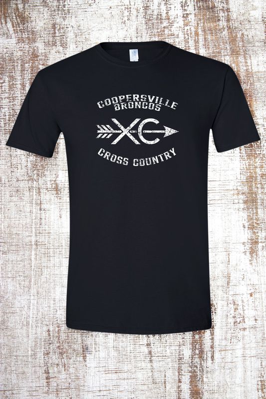 Distressed Broncos Cross Country Short Sleeve T-Shirt