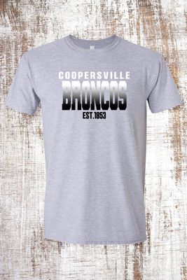 White to Black Gradient Short Sleeve T-Shirt