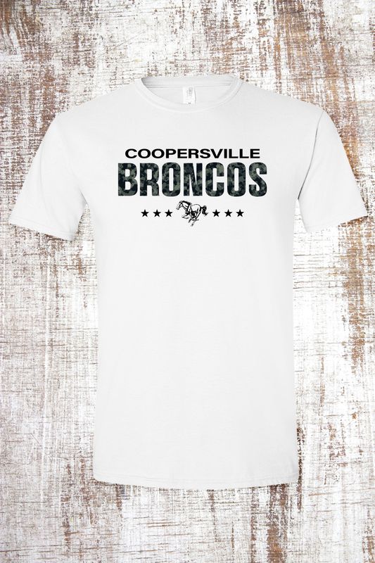 Camo Stars Short Sleeve T-Shirt, Color: White