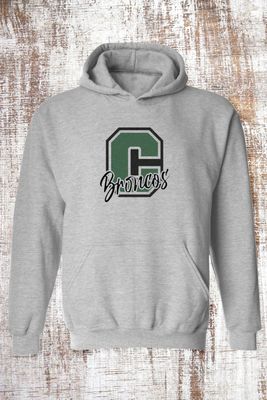 GLITTER Knock Out Broncos Sweatshirt - hooded and crew