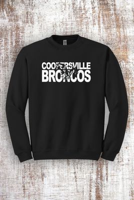 White GLITTER Broncos Cut Out Sweatshirt - hooded and crew