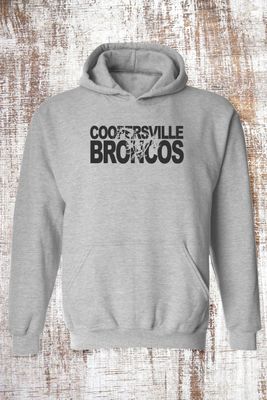 Black GLITTER Broncos Cut Out Sweatshirt - hooded and crew