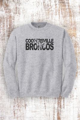 Black GLITTER Broncos Cut Out Sweatshirt - hooded and crew