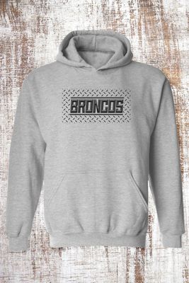 Broncos Diamond Plate Broncos Sweatshirt - hooded and crew