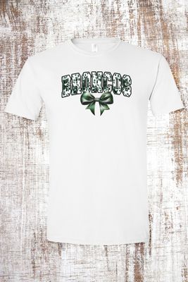 Floral Broncos with Bow Short Sleeve T-Shirt