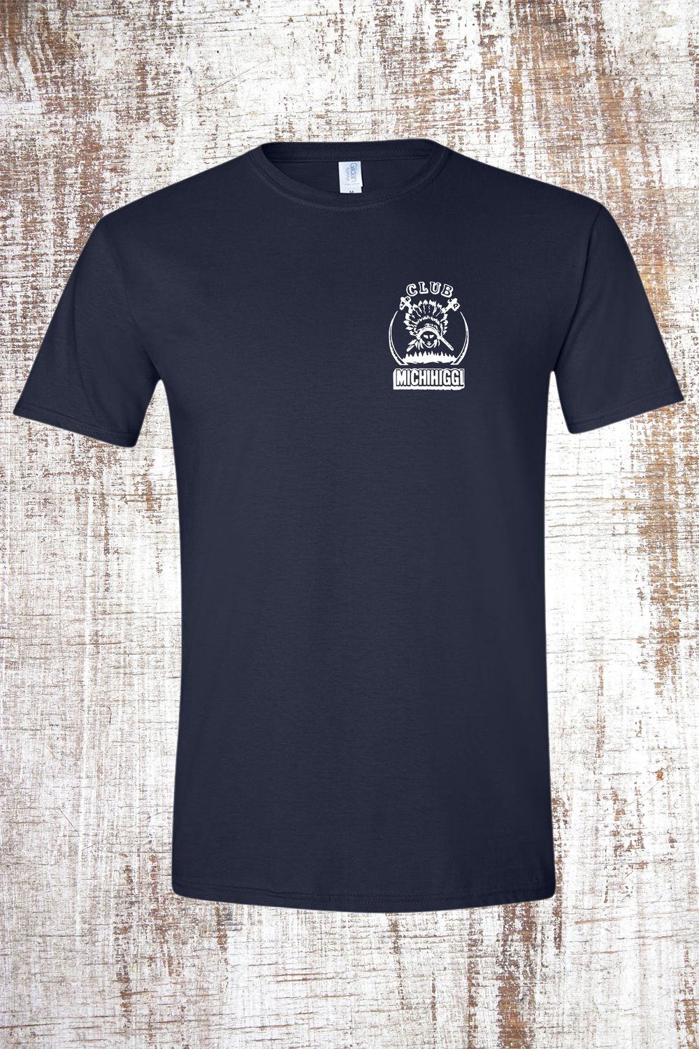 YOUTH - 2 sided (front and back) Club Michihiggi Original 1955 Short Sleeve T-Shirt, Color: Navy