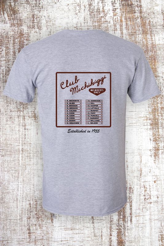 YOUTH - 2 sided (front and back) Vintage Club Michihiggi Members Only Short Sleeve T-Shirt