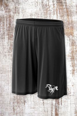 Black unisex/boys shorts - Varsity C and Bronco