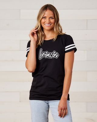 Glitter Broncos Outline Ladies Jersey Tee