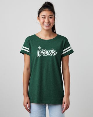 Glitter Broncos Outline Ladies Jersey Tee