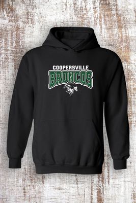 Coopersville Broncos Mascot Sweatshirt - hooded and crew