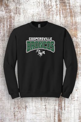 Coopersville Broncos Mascot Sweatshirt - hooded and crew