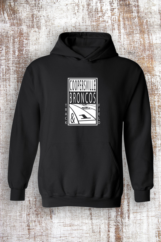 Broncos Rectangle Track Sweatshirt - hooded and crew