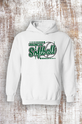 Broncos Softball Sweatshirt -  Hooded and Crew