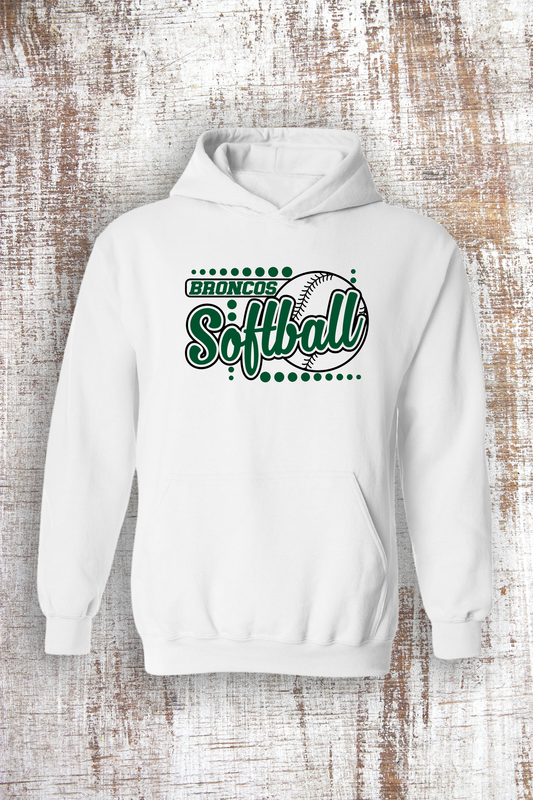 Broncos Softball Sweatshirt -  Hooded and Crew