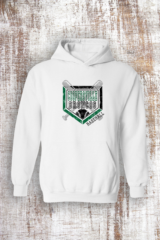 Coopersville Distressed Baseball Sweatshirt -  Hooded and Crew