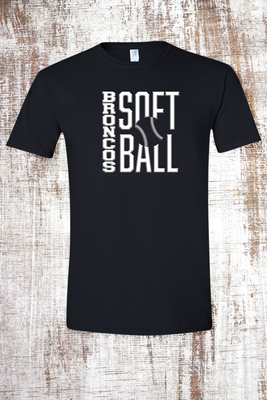 Broncos White Embossed Softball Short Sleeve T-Shirt