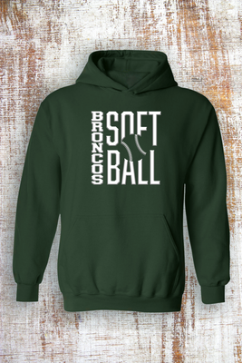 Broncos White Embossed Softball Sweatshirt - hooded and crew