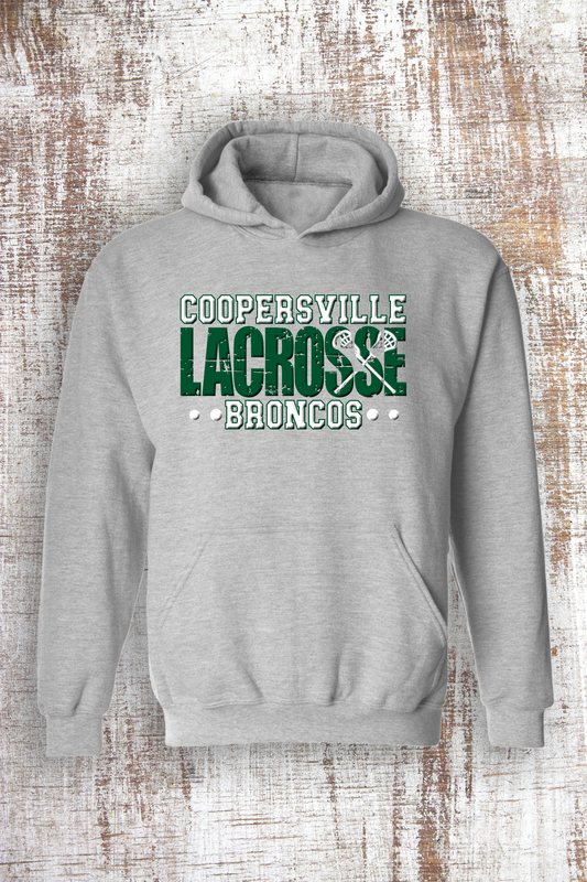 Coopersville Distressed Lacrosse Sweatshirt - hooded and crew